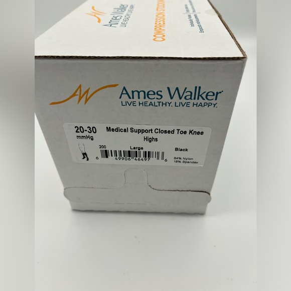 Ames Walker AW Style 111 Cotton 20-30 mmHg Firm Compression Knee High Socks leg - Picture 3 of 3